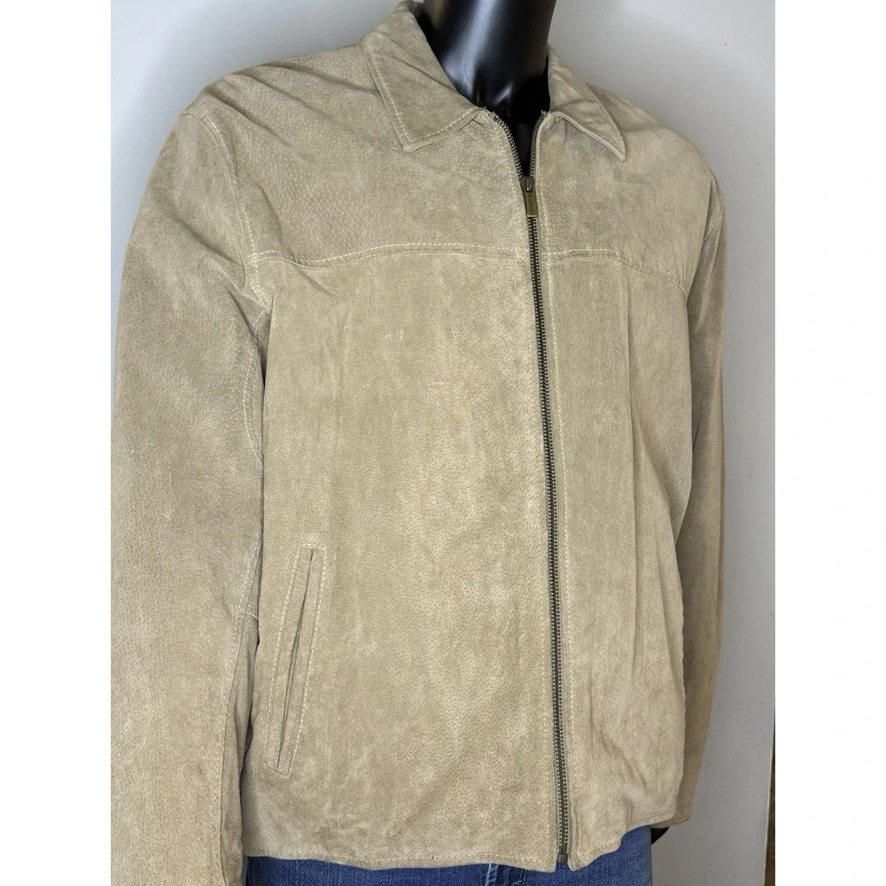 Wilsons Vintage Leather M. Julian Men's XXL Tan Suede Full Zip Jacket 2XL
